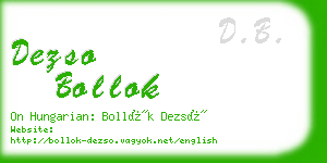 dezso bollok business card